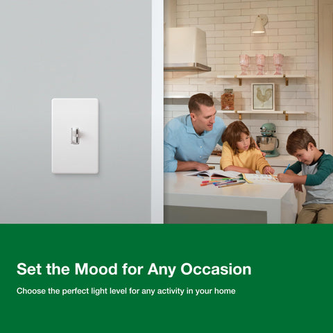 Lutron Toggler LED+ dimmer slide dimmer control close-up