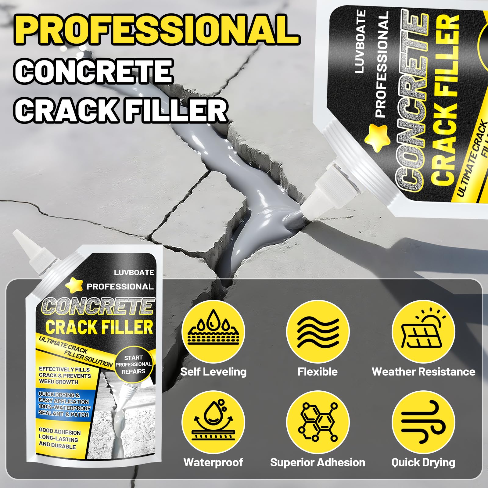 LUVBOATE waterproof barrier formation protects foundations from moisture.