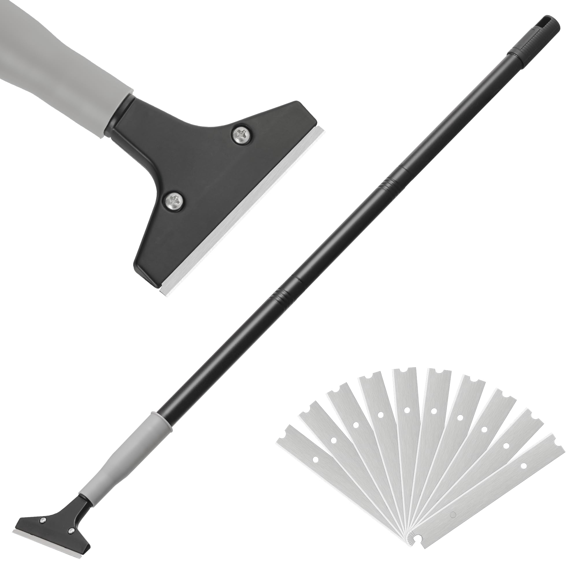 Luvenia heavy-duty floor scraper with 50-inch handle ready for tough floors