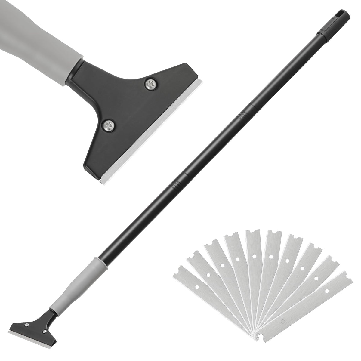 Luvenia heavy-duty floor scraper with 50-inch handle ready for tough floors