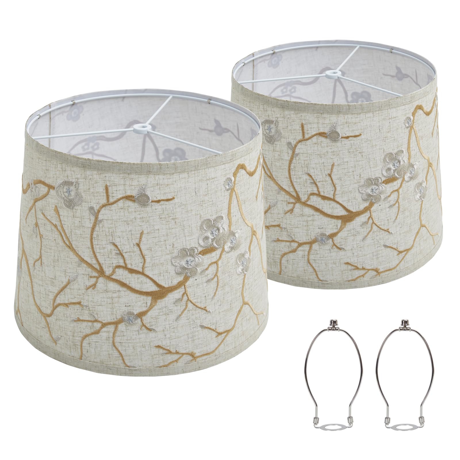 Luvkczc lampshades set of 2 with flower design on table lamp for warm ambiance