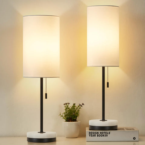 Luvkczc 18-inch table lamp base with marble foundation for stability.
