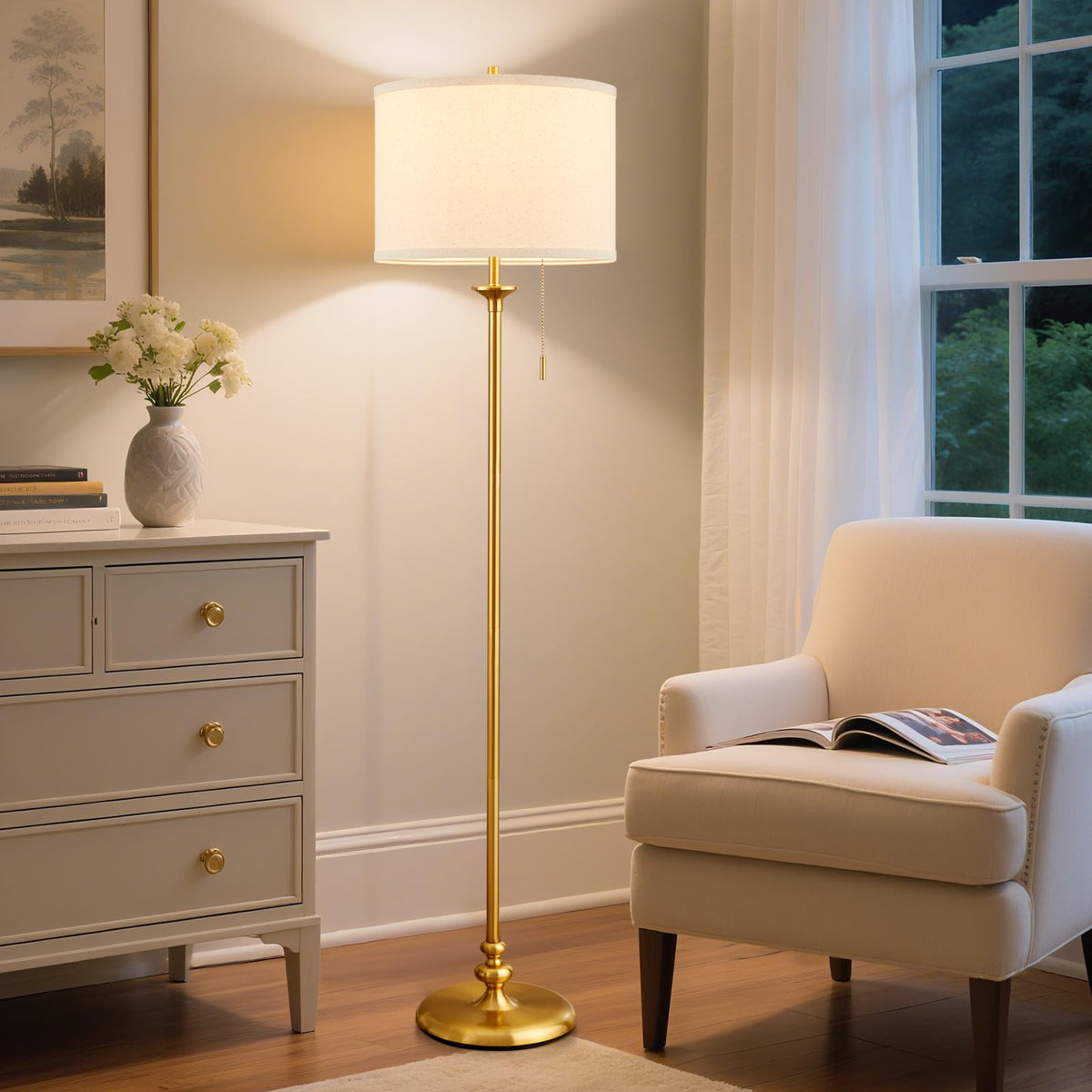 Luvkczc 60-inch gold floor lamp base adds sturdy style to any room