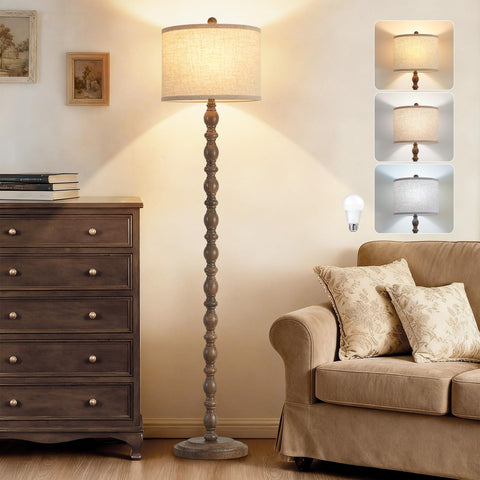 Luvkczc 62-inch floor lamp beside a sofa providing balanced ambient lighting.