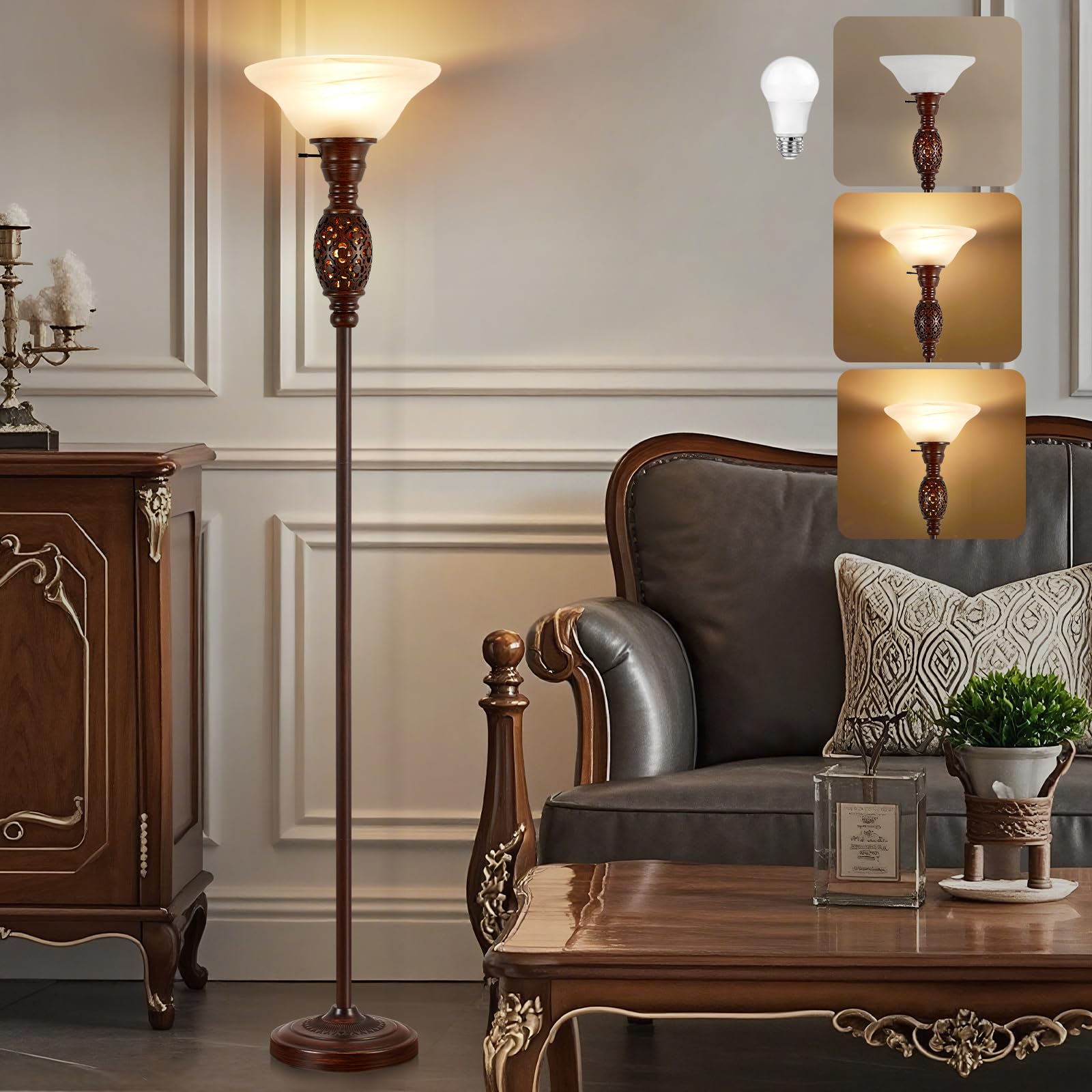 Luvkczc 70inch torchiere nightlight enhances living room ambiance with soft glow