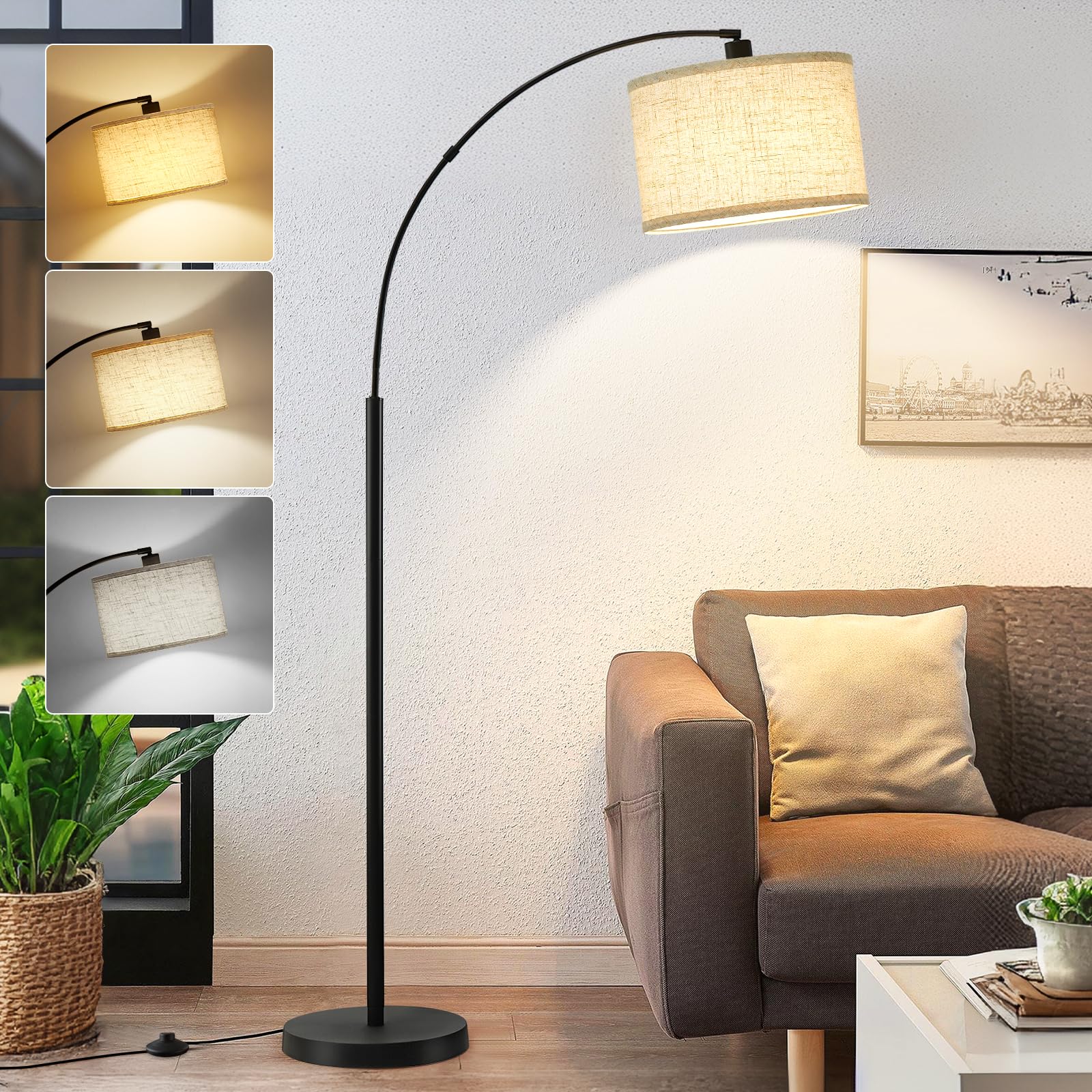 Luvkczc arc floor lamp base provides sturdy support for living room lighting.