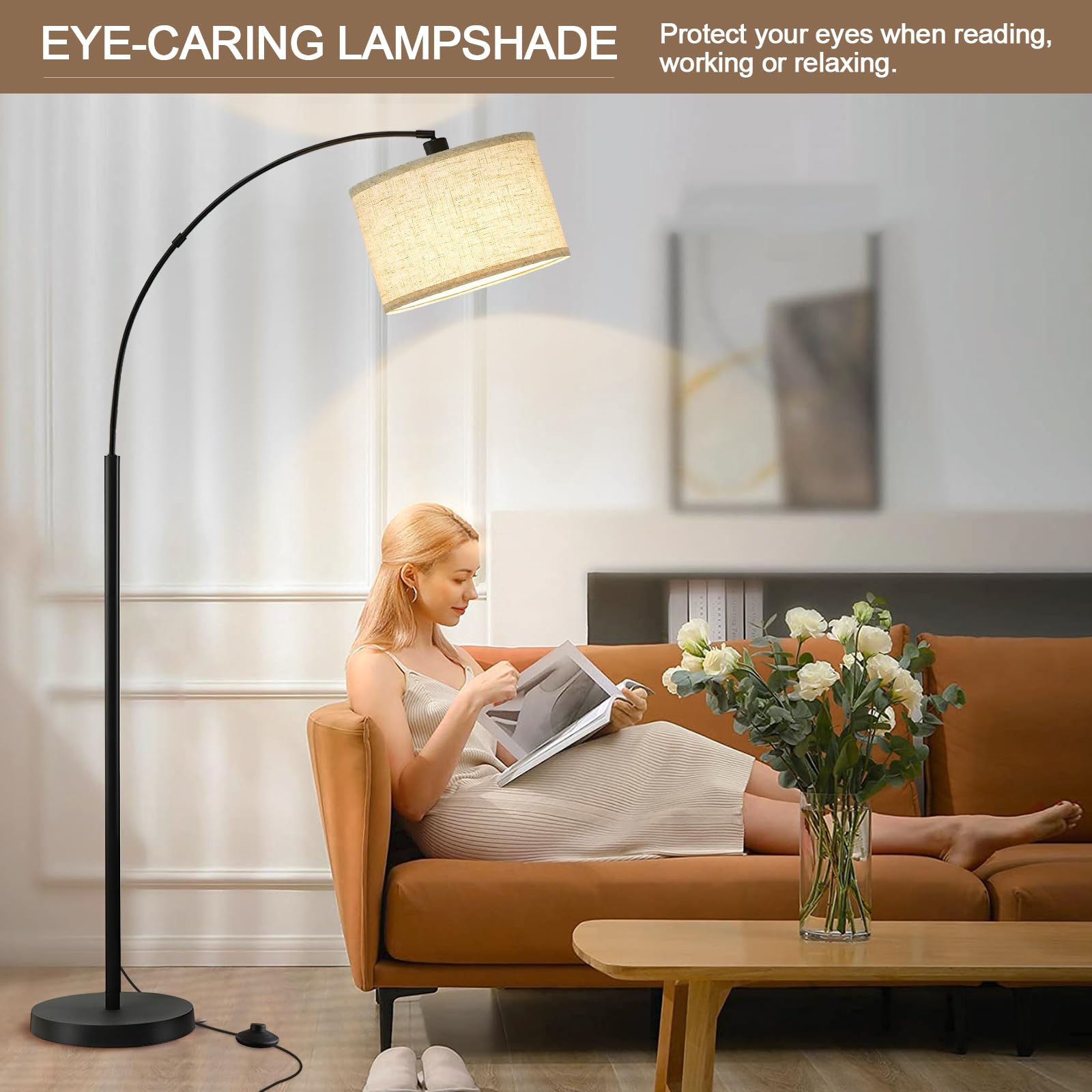 Luvkczc 71-inch arc lamp foot switch enables hands-free use.