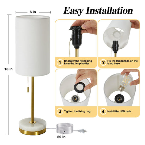 Luvkczc bedside lamp with pull chain, close-up, easy bedside operation.