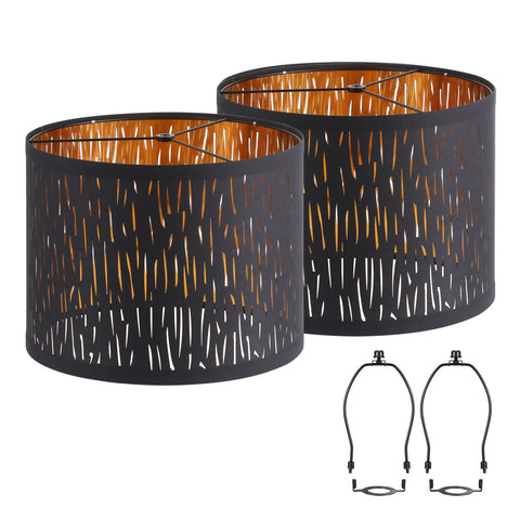 Luvkczc black drum lampshade with hollow-carved design for a bold room accent