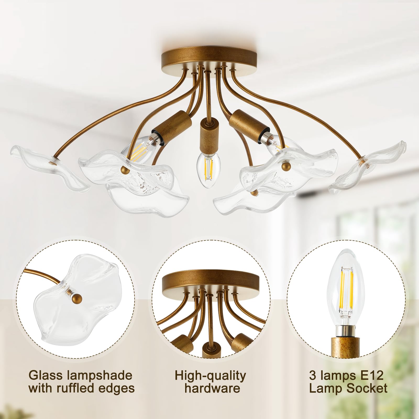 Luvkczc brass finish metal body highlights durability for any room.
