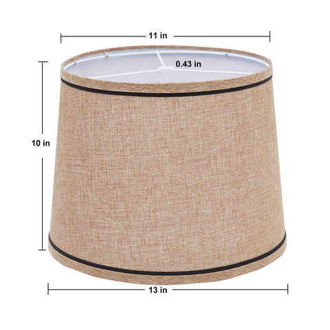 Luvkczc brown lampshades set 2, side view, soft even lighting.