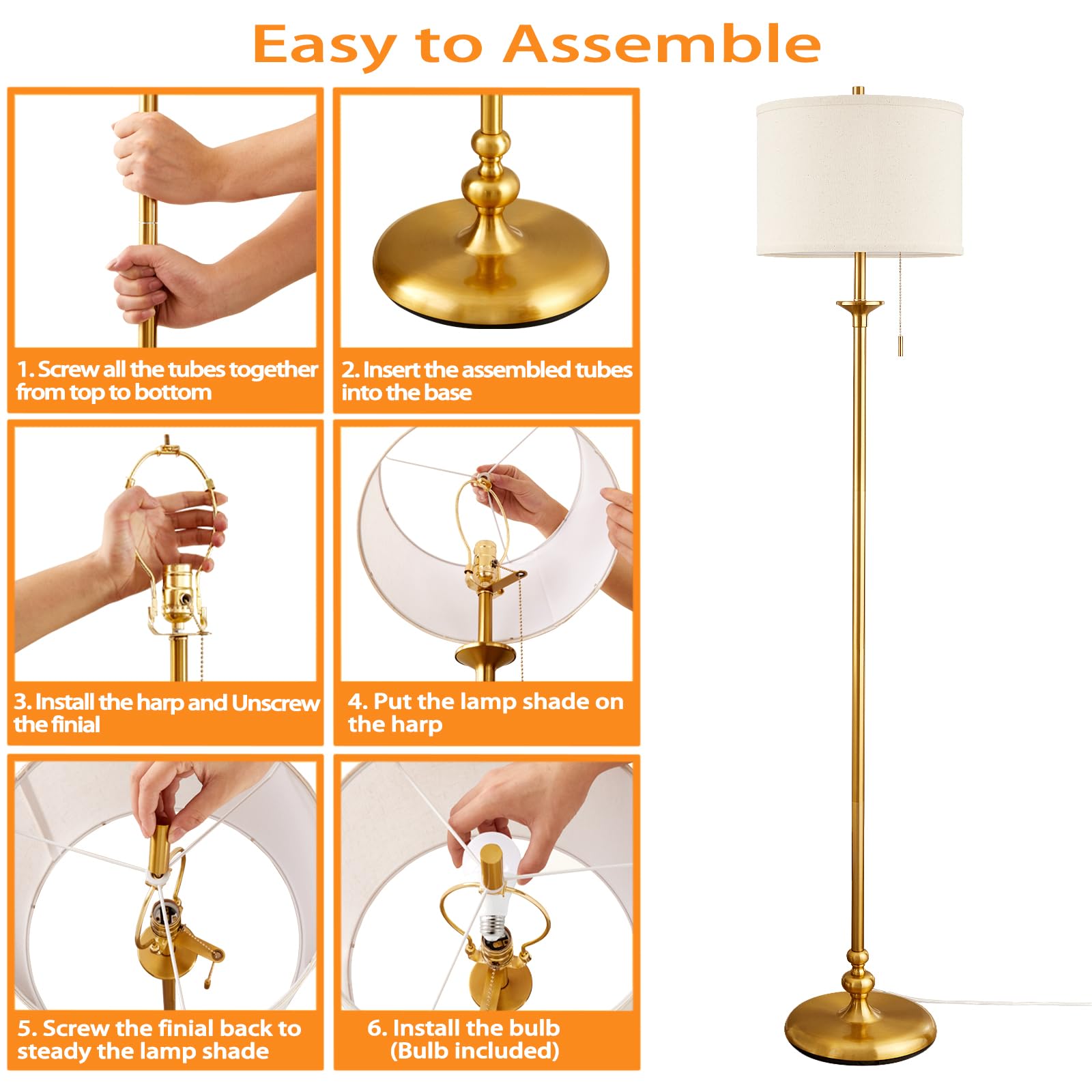 Luvkczc brushed gold pole adds premium hardware detail