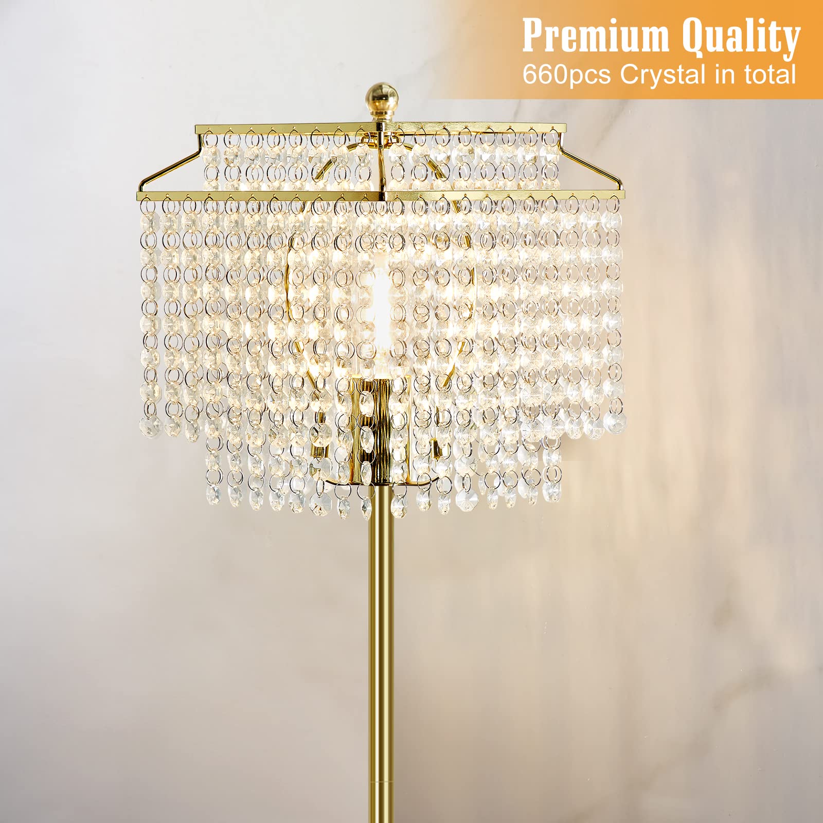 Luvkczc crystal shade detail showcases 660 crystals for sparkle