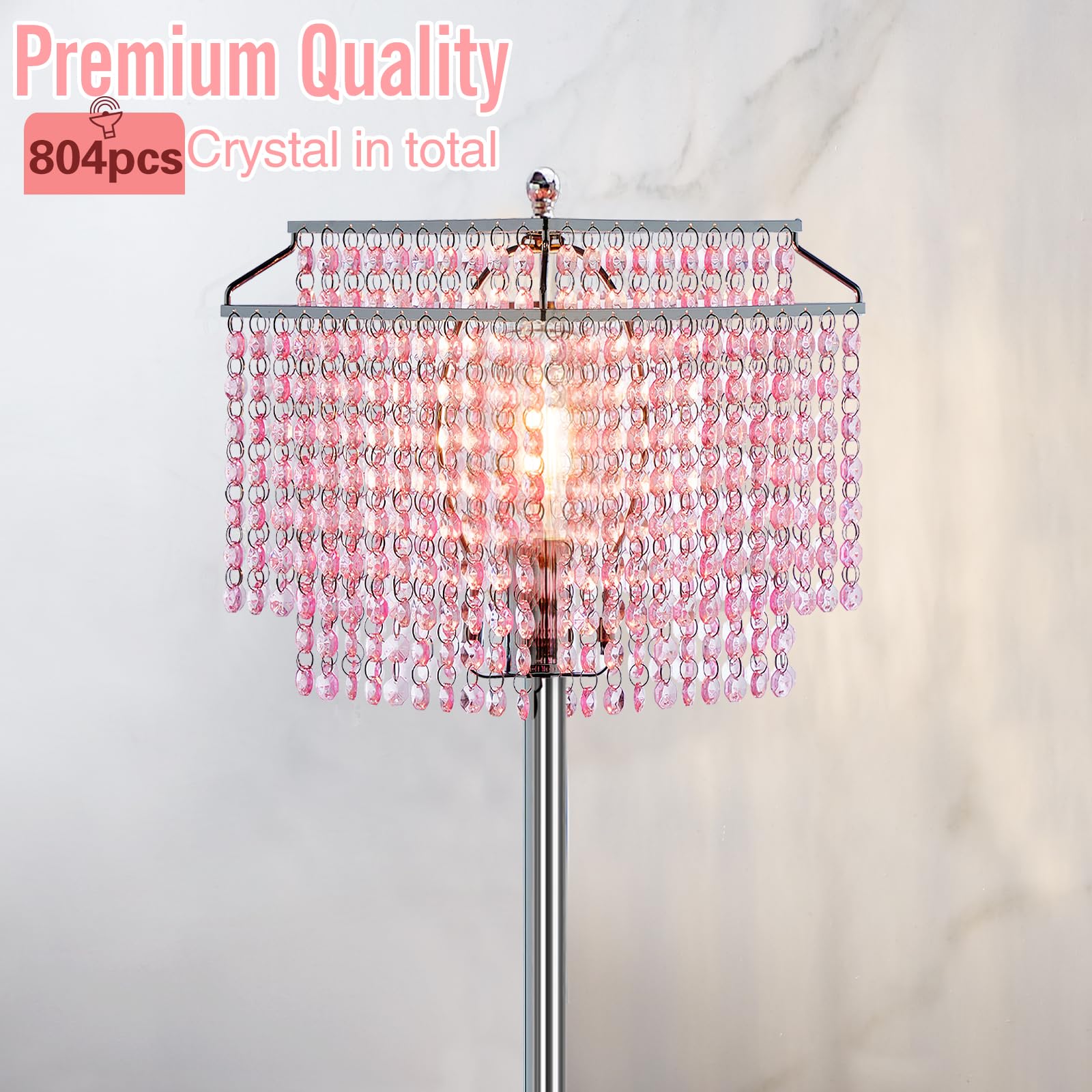 Luvkczc double-layer crystal shade detail for elegant diffusion.