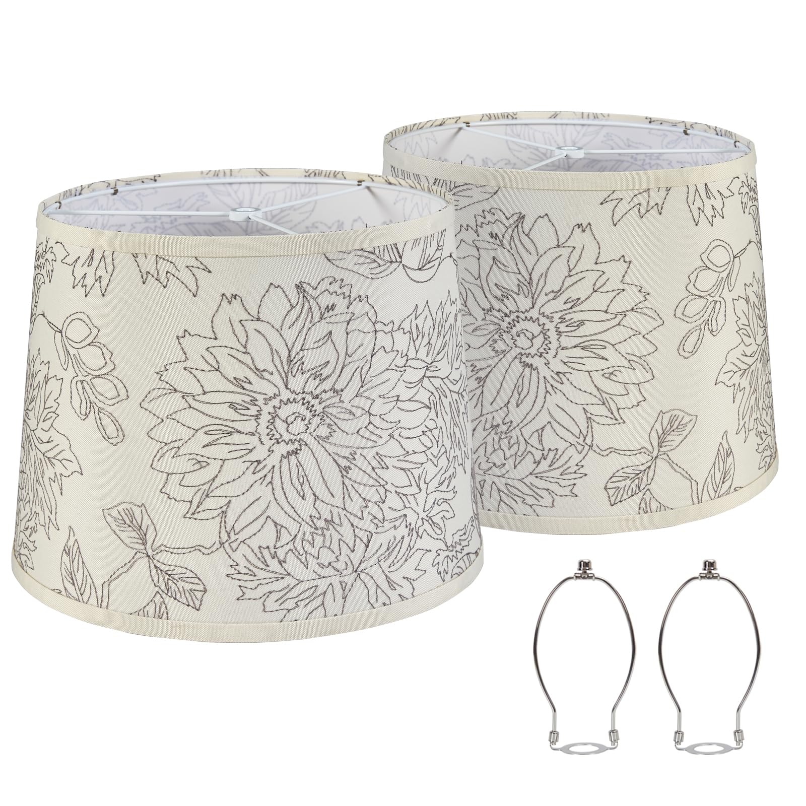 Luvkczc drum lampshades set 2 in natural linen for table lamps, subtle and versatile.