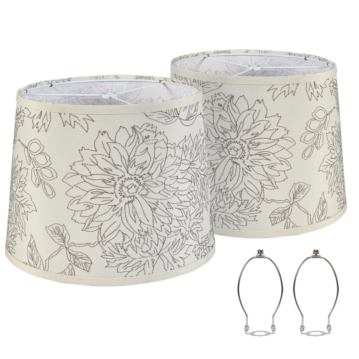 Luvkczc drum lampshades set 2 in natural linen for table lamps, subtle and versatile.
