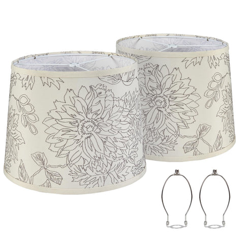 Luvkczc drum lampshades set 2 in natural linen for table lamps, subtle and versatile.