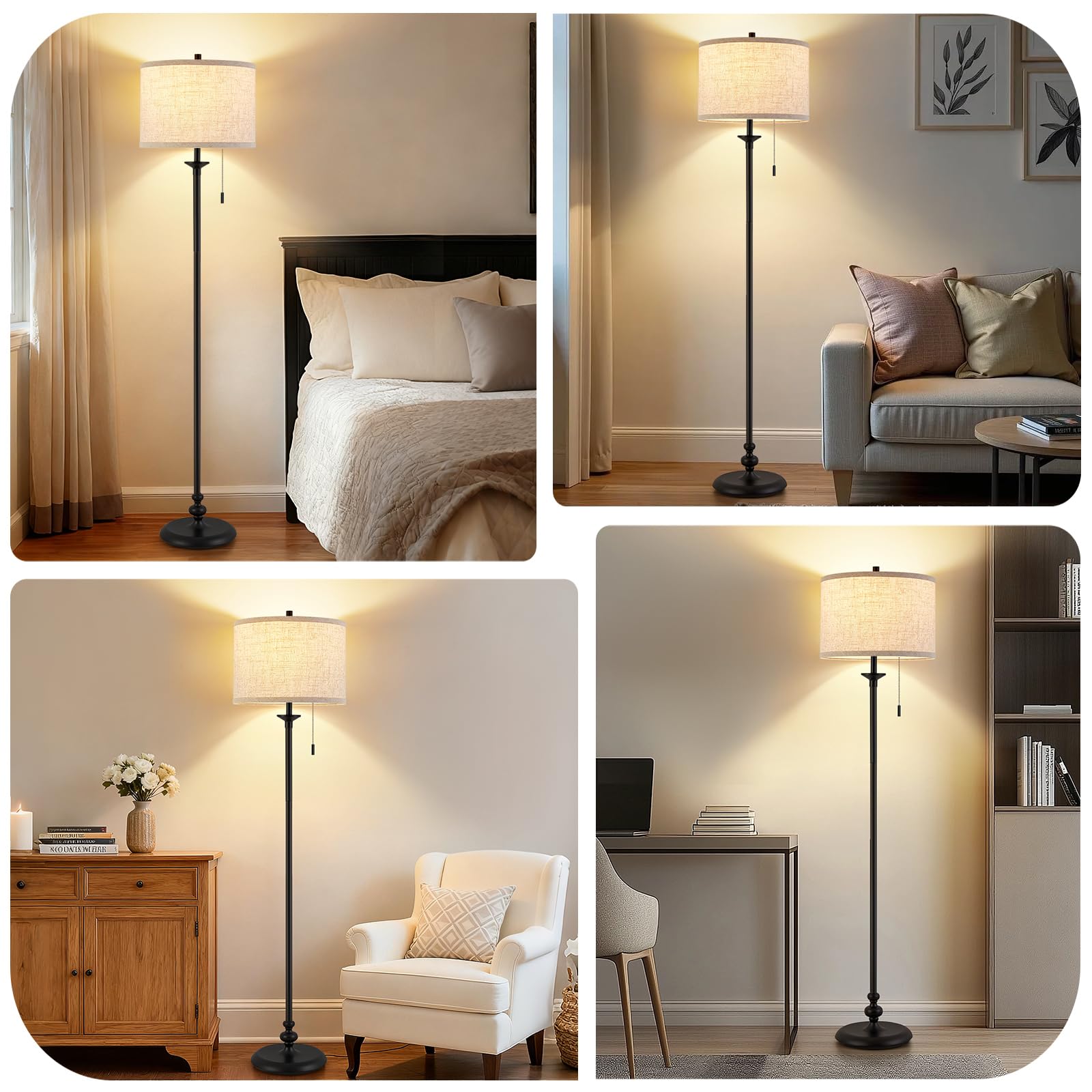 Luvkczc easy-assembly floor lamp with simple pole twist and shade attachment.