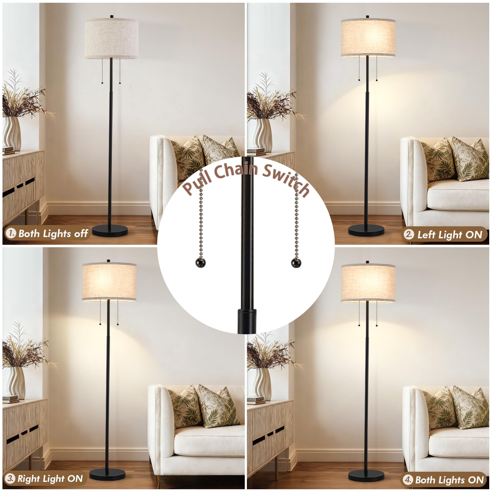 Luvkczc floor lamp installation steps show quick assembly