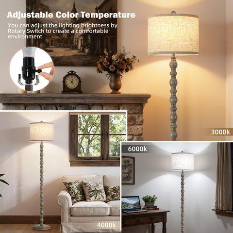 Luvkczc floor lamp color temperature control highlights 3000K–5000K options for mood.