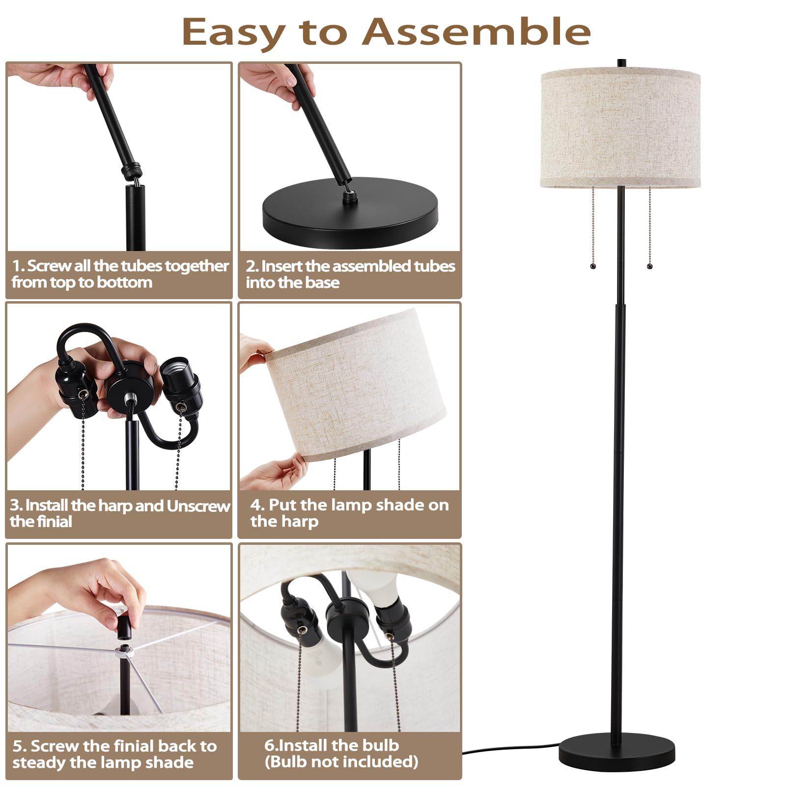Luvkczc floor lamp featuring a soft fabric shade for warm lighting