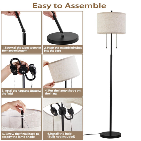 Luvkczc floor lamp featuring a soft fabric shade for warm lighting