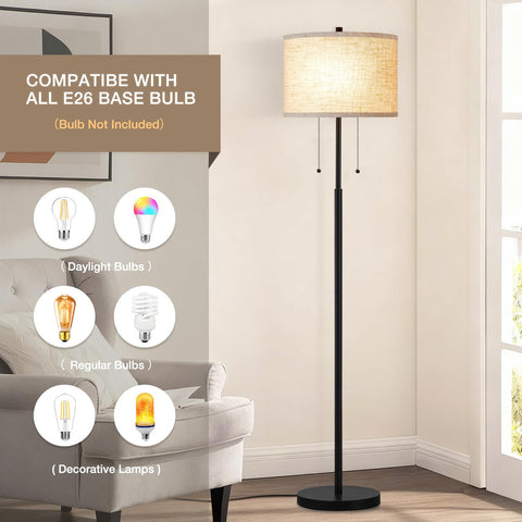 Luvkczc floor lamp with gold-brushed pole design in a modern space