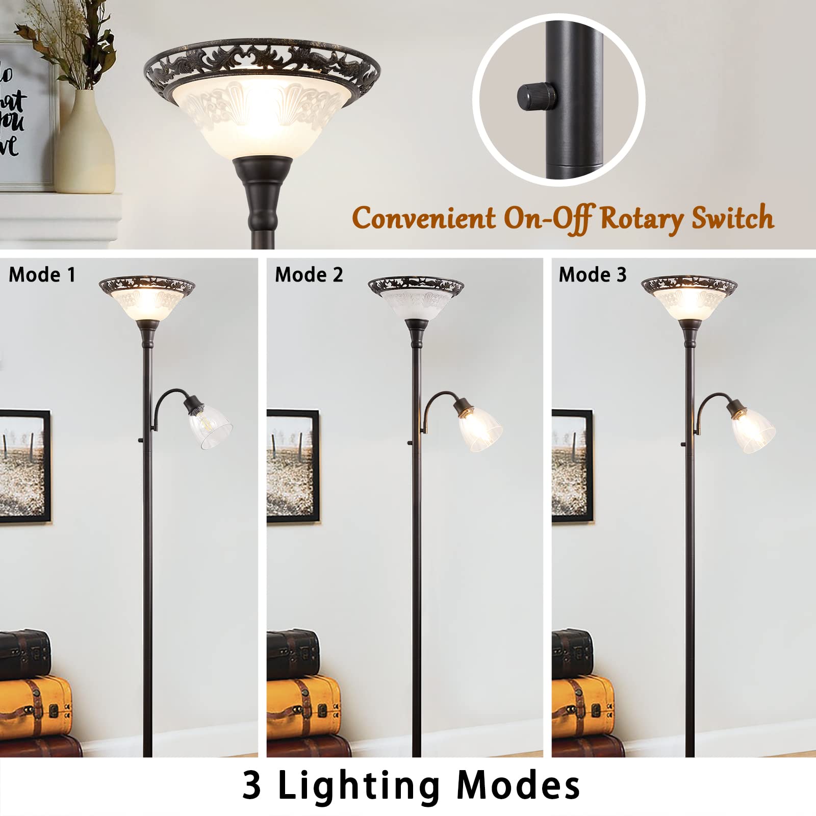 Luvkczc floor lamp with heavy base for stable placement.