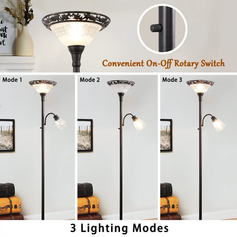 Luvkczc floor lamp with heavy base for stable placement.