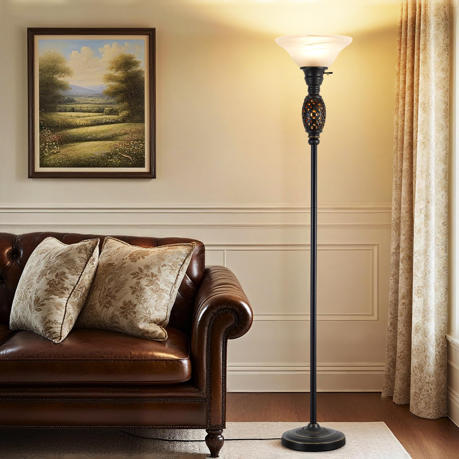 Luvkczc Tall lamp with heavy base provides stable support.