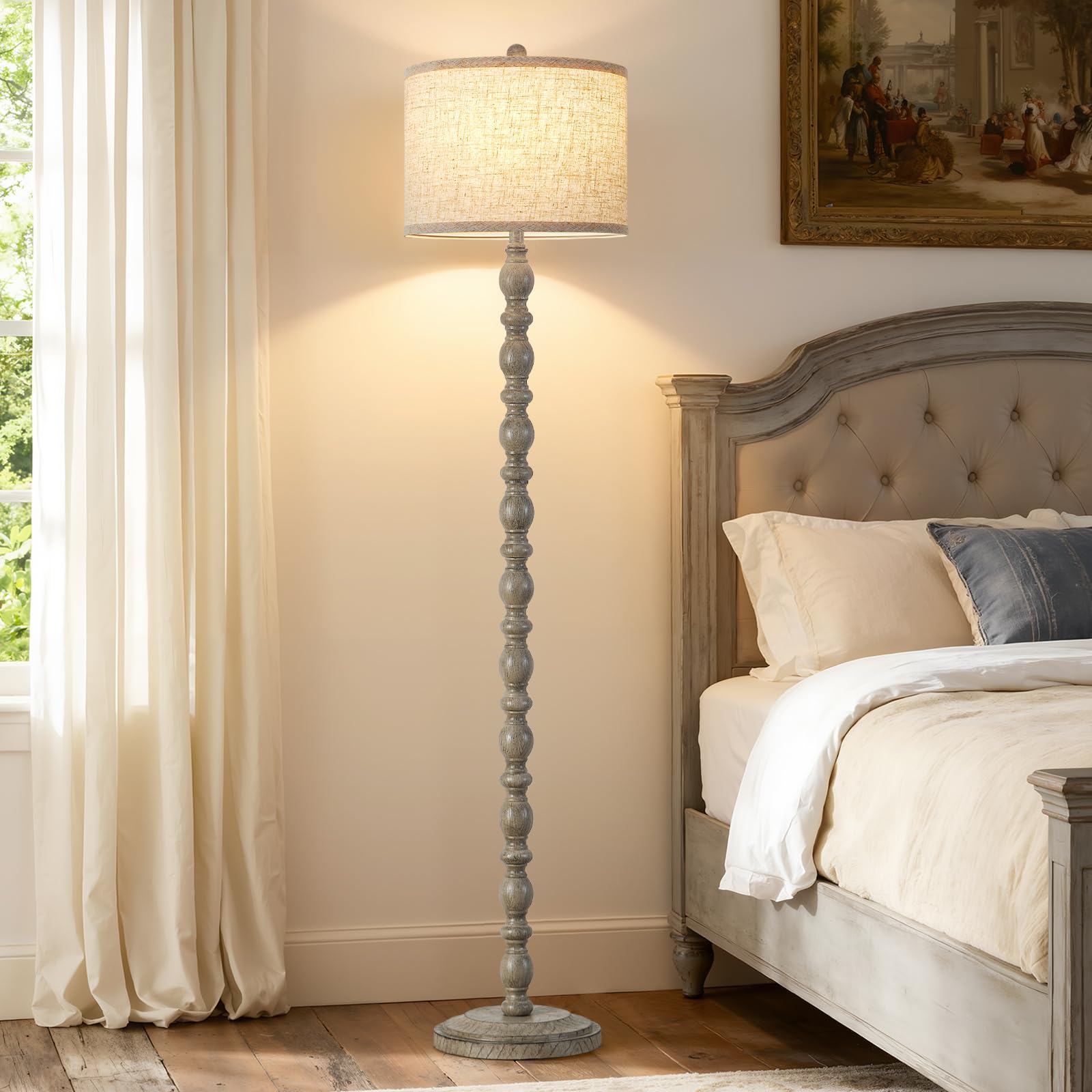 Luvkczc linen shade offers soft, glare-free light for reading and relaxing.