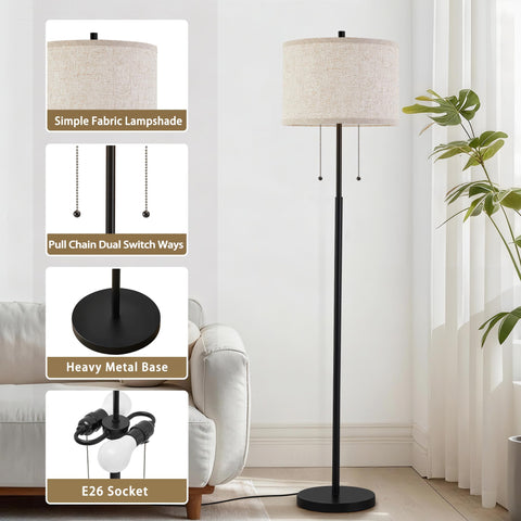 Luvkczc floor lamp with pull chain for easy control of light