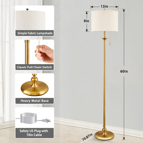 Luvkczc floor lamp pull-chain offers easy on/off control