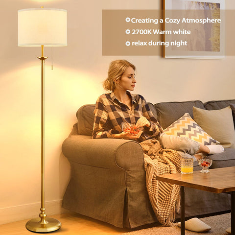 Luvkczc gold floor lamp shade creates warm ambience for living rooms