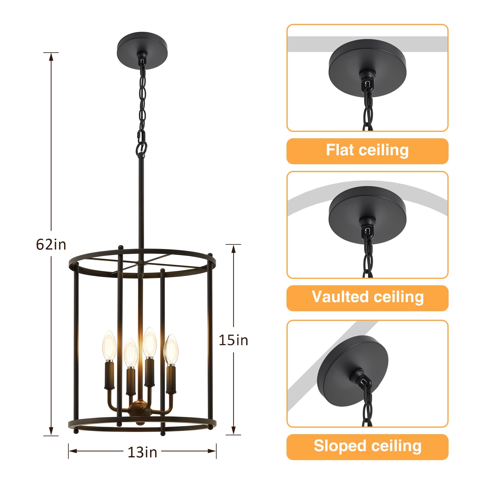 Luvkczc industrial black lantern with metal cage adds rustic entryway charm