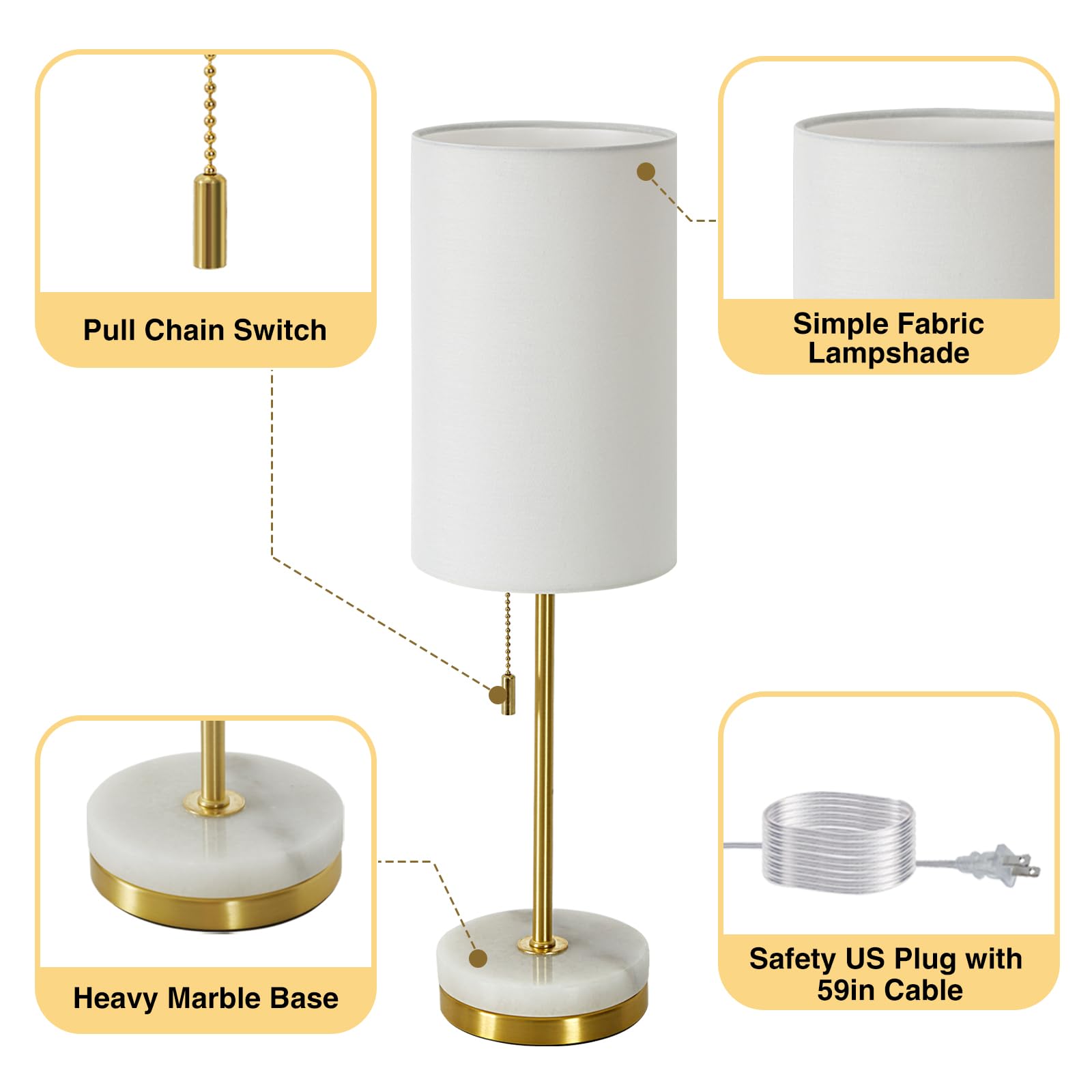 Luvkczc marble base detail, stable support for desks and nightstands.
