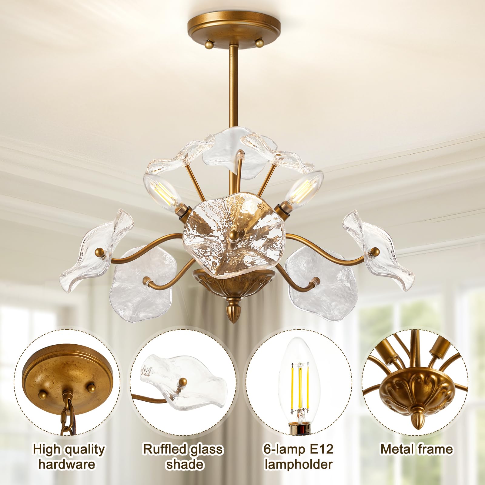 Luvkczc mid-century ceiling light enhances living spaces with soft diffused light