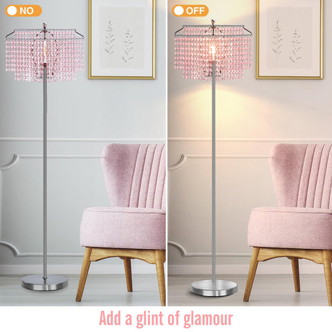 Luvkczc modern chrome pole adds contemporary style to a room.