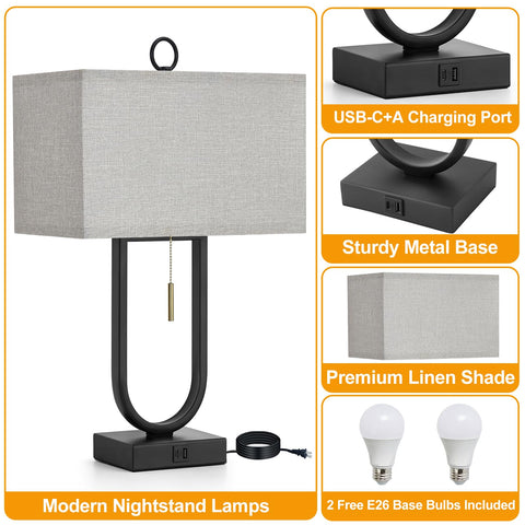 Luvkczc lamp USB ports charge devices anytime, even when off.