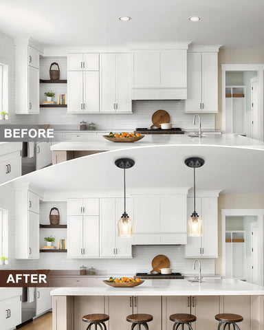 Luvkczc pendant-light upgrade kit transforming recessed cans into stylish hanging lights.