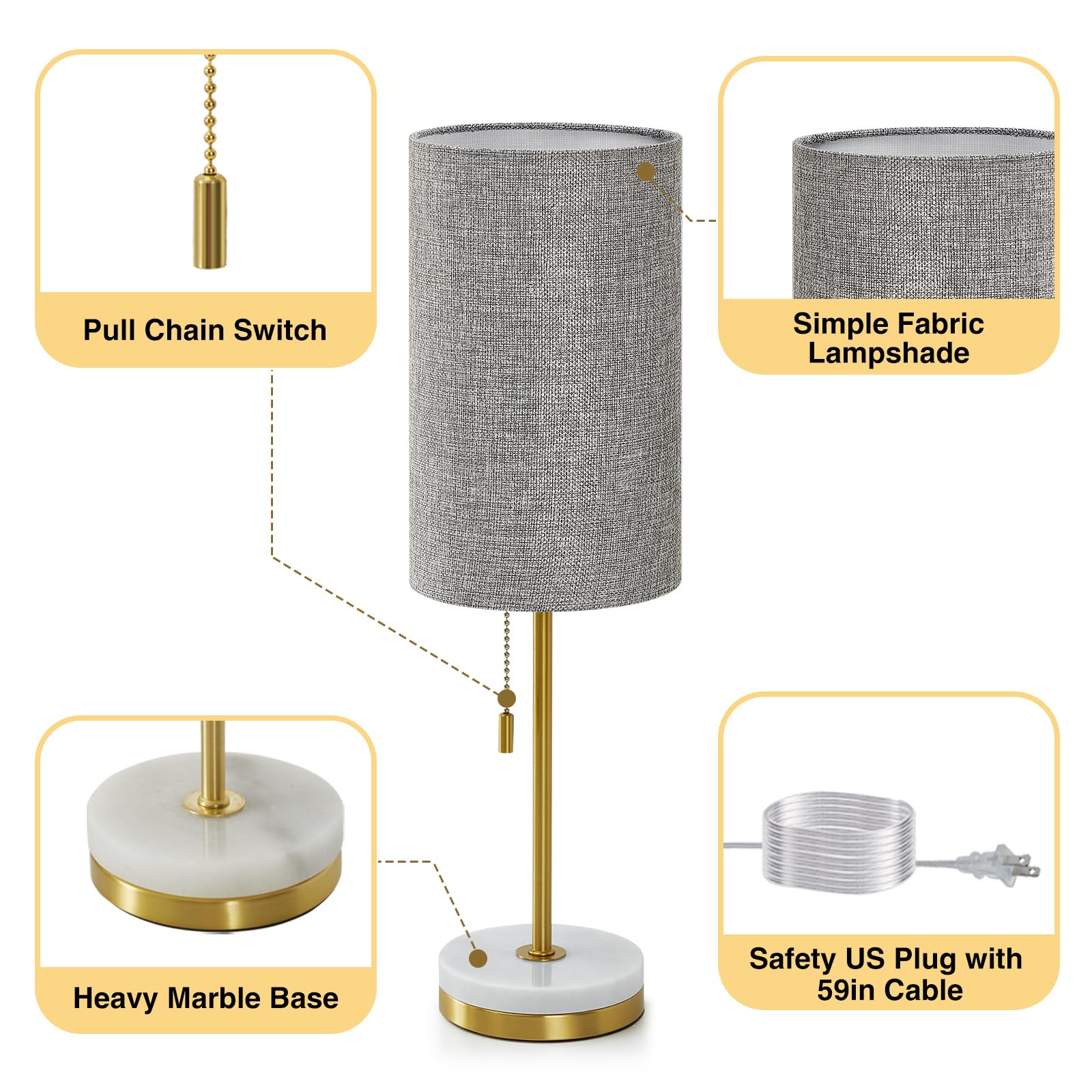 Luvkczc pull-chain lamp easy to switch on beside bed or desk