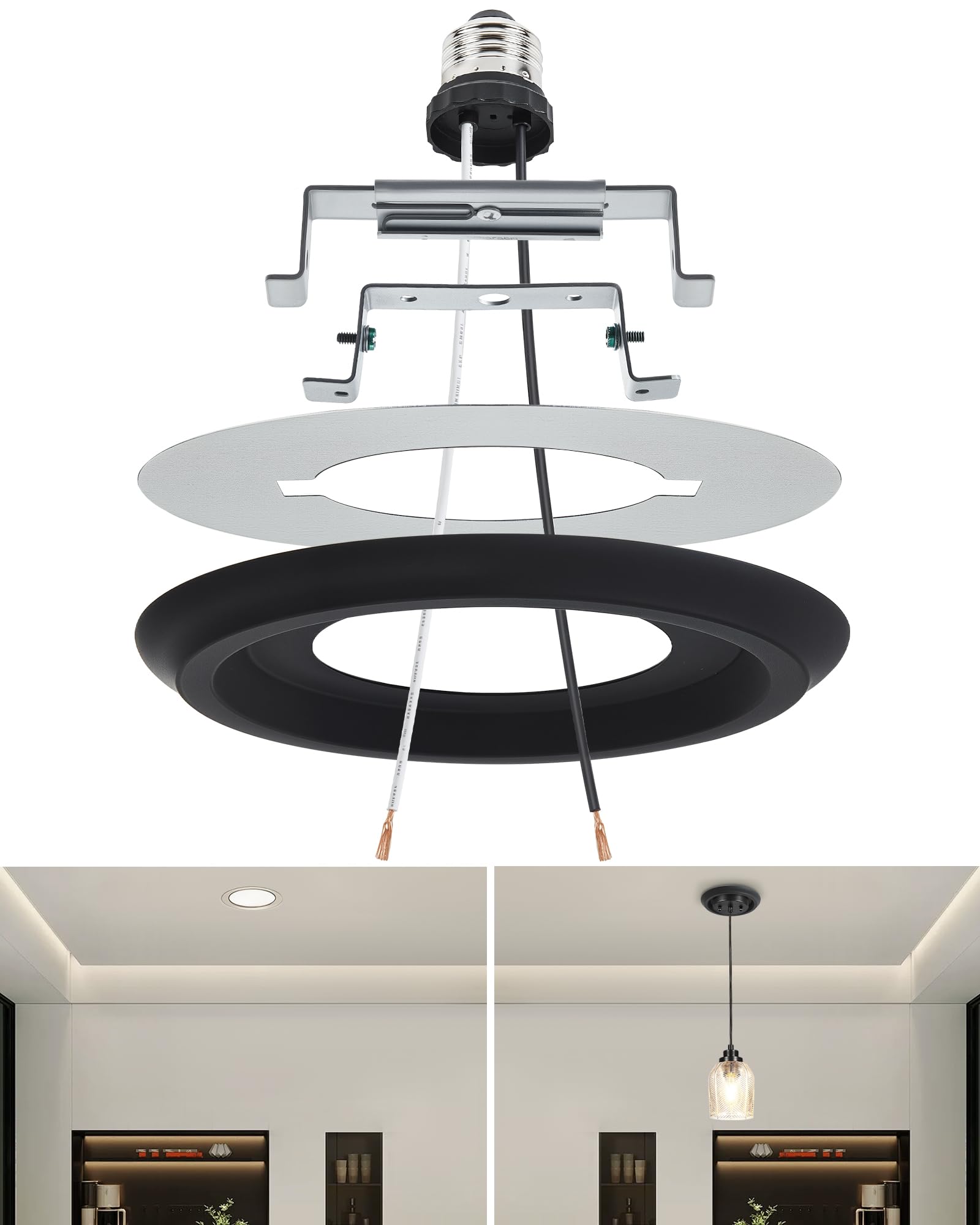 Luvkczc recessed can light conversion kit 5-6 inch for versatile ceiling lighting.