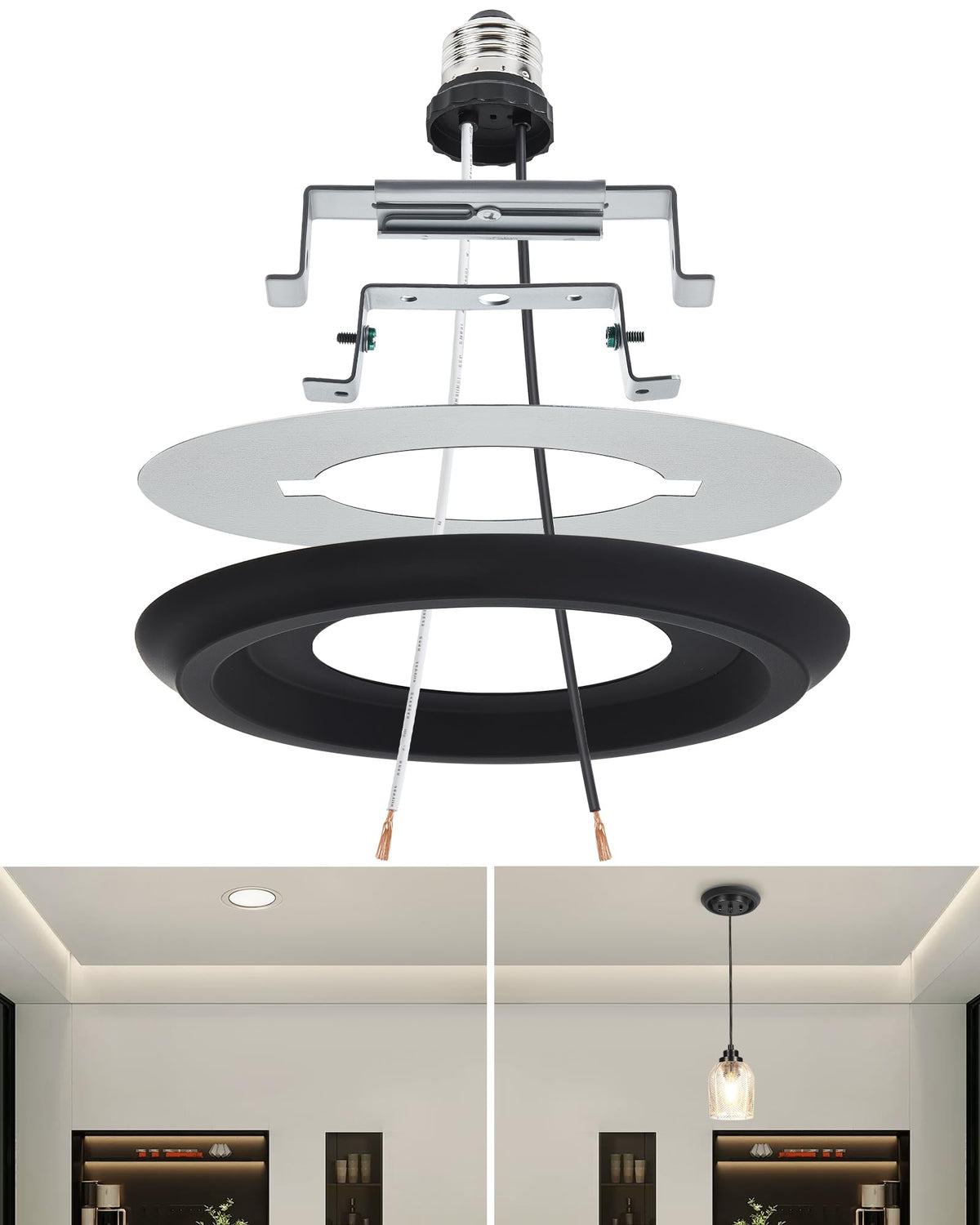Luvkczc recessed can light conversion kit 5-6 inch for versatile ceiling lighting.
