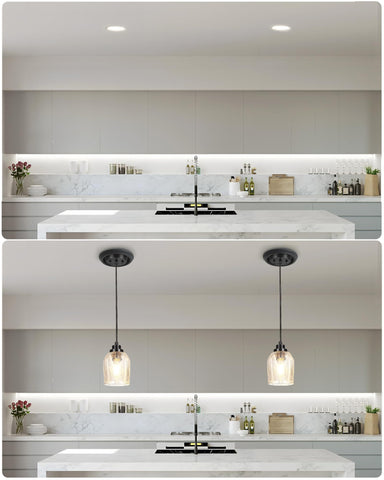 Luvkczc round ceiling plate provides clean flush finish after conversion.