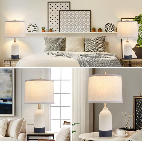 Luvkczc soft-light linen shade creates a gentle ambient glow.