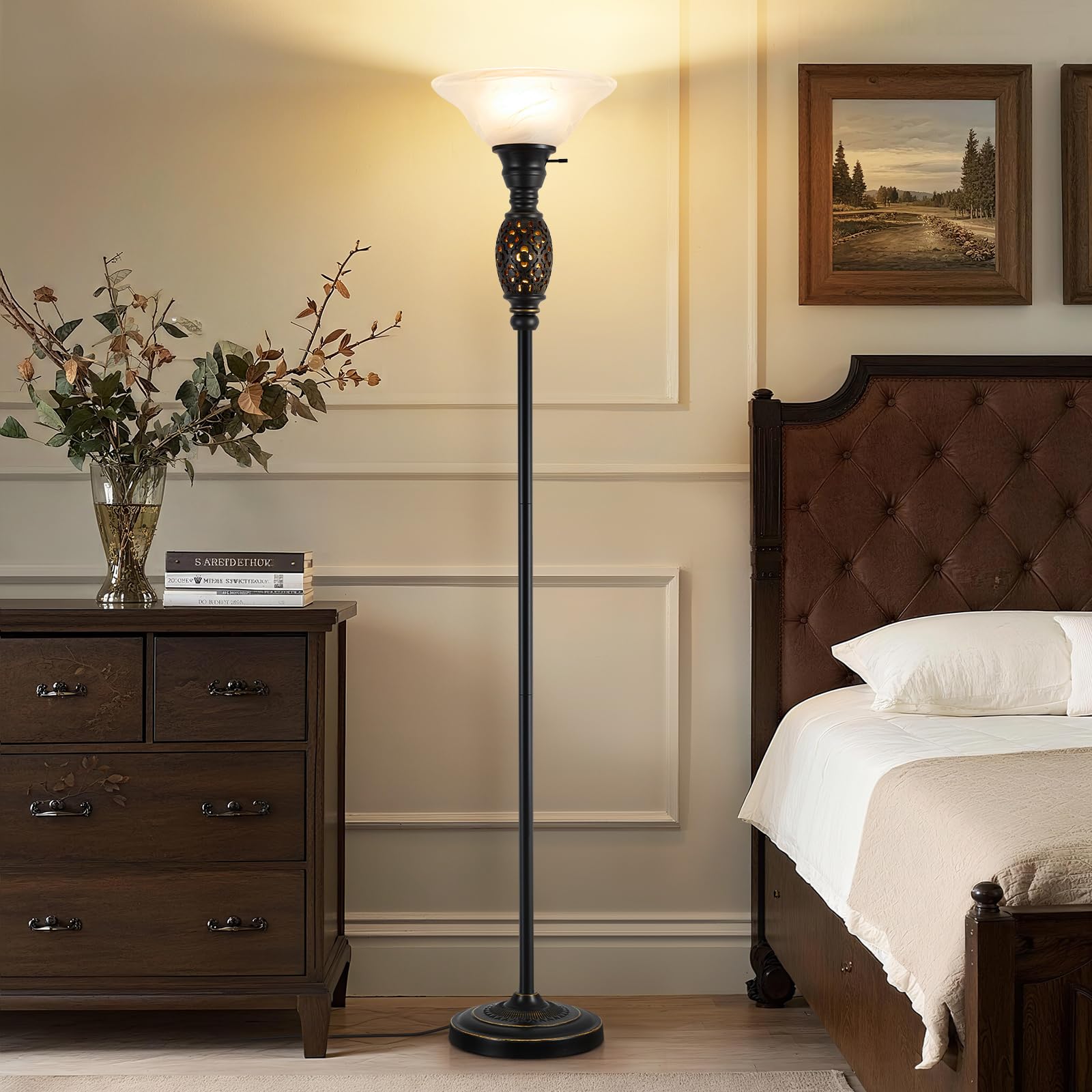 Luvkczc Vintage tall lamp fits living room corners with style.