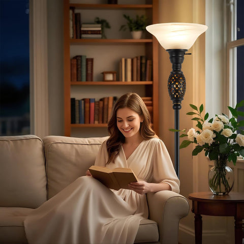 Luvkczc Tall lamp is ideal for study or home office ambient lighting.