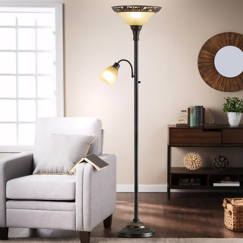 Luvkczc torchiere frosted shade provides soft ambient light
