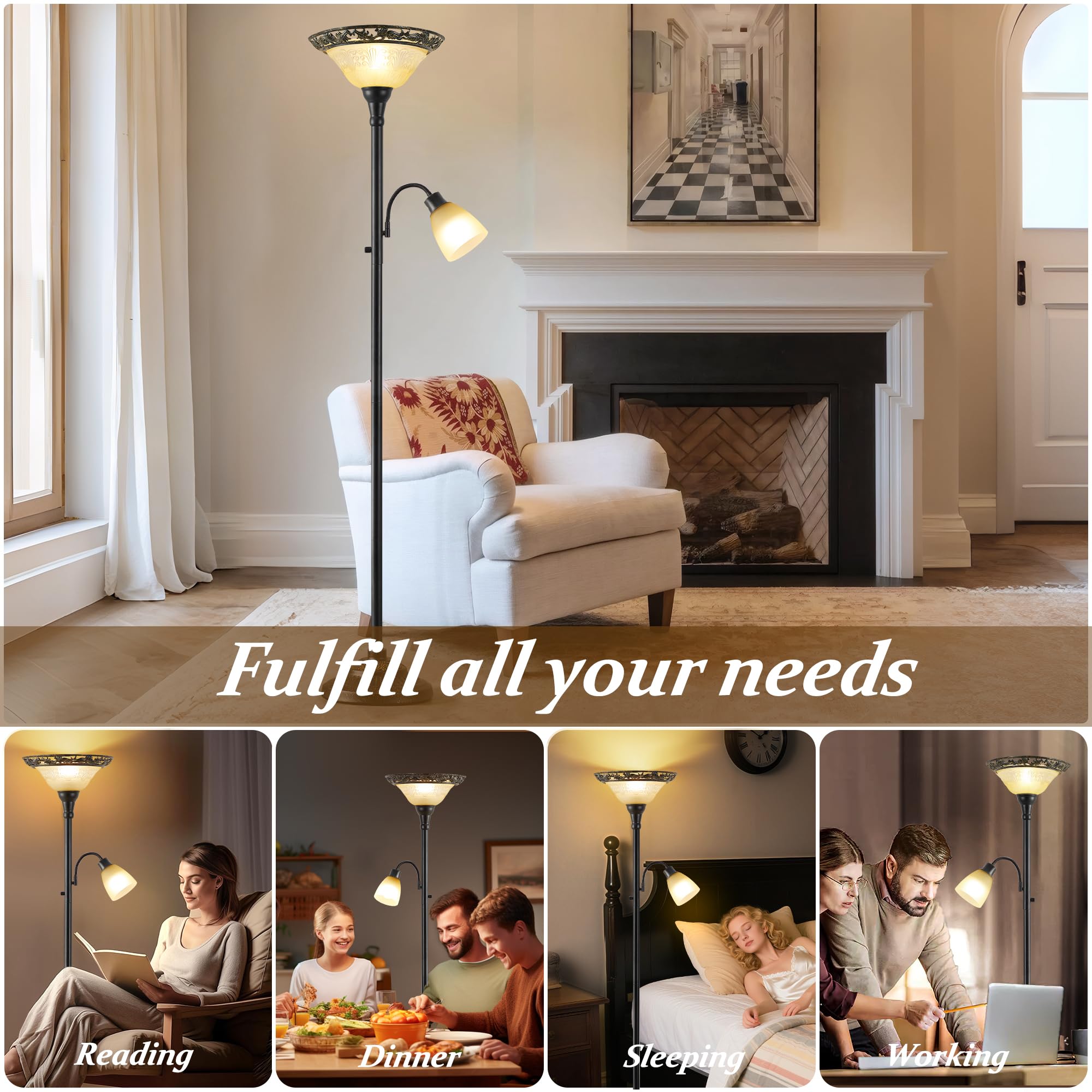 Luvkczc torchiere supports E26 bulbs for flexible lighting options