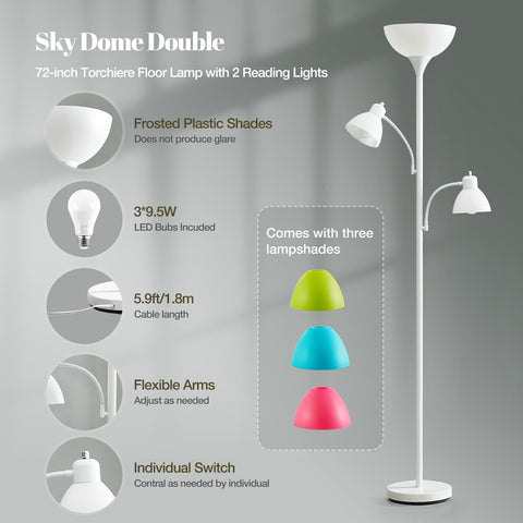 Luvkczc torchiere lamp with reading lights ideal for cozy reading corners